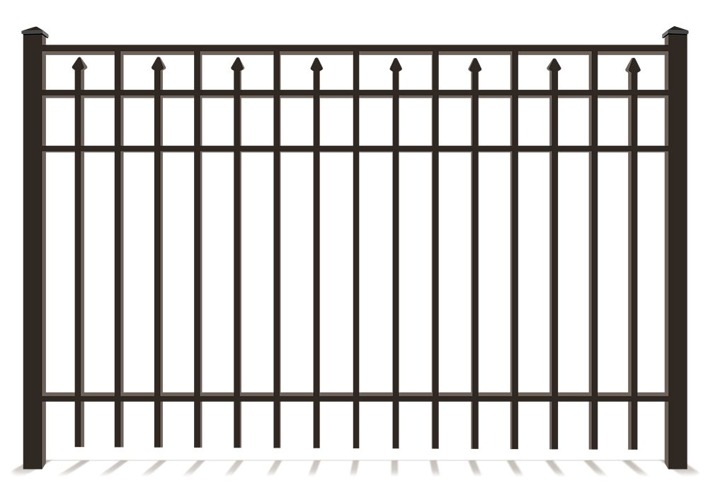 4 rail metal fence with flat top in Virginia Beach, VA