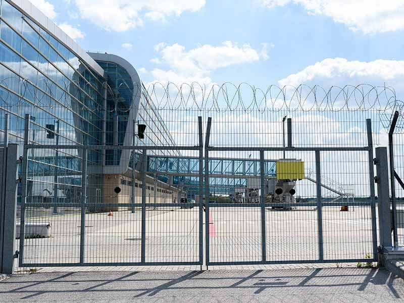 Department of Transportation high security barbed wire Fence Installation
